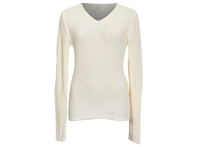 Totême Bouclé-Strickpullover in Weißpapier Roh