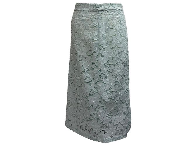 Midi-Rock aus Mintgrünem Polyester mit Spitzen-Details von Zimmermann