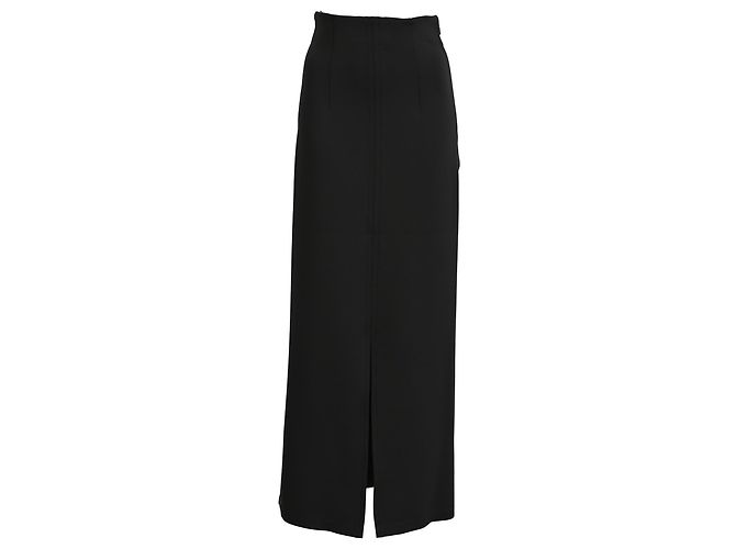Max Mara Leisure Schlitz Maxi-Rock aus schwarzem Polyester
