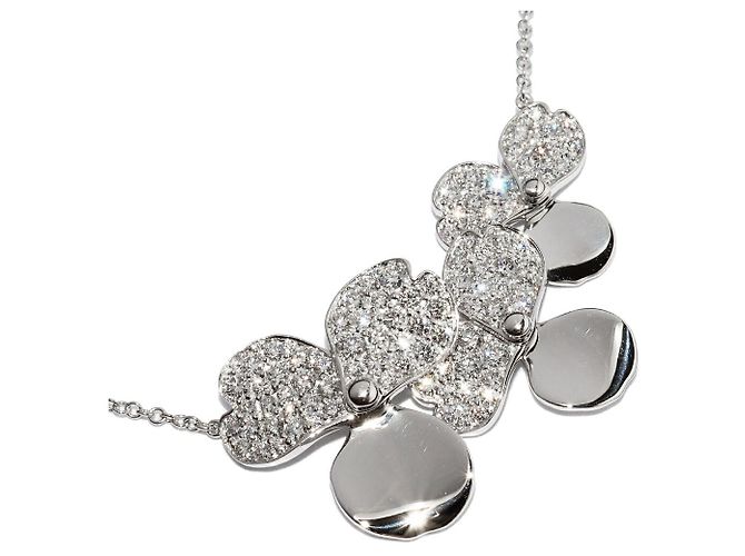 Collar Péndulo de Ramo de Flores de Papel Pt950 Tiffany & Co. Plata