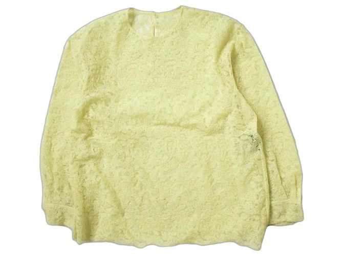 Autre Marque Blusa bordada con dobladillo de encaje Drawer Amarillo