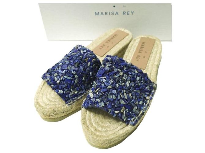 Autre Marque Sandali Espadrilles in Juta e Pelle MARISA REY TAMARU Blu Blu navy