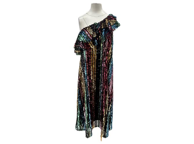 Autre Marque Abito con paillettes multicolore