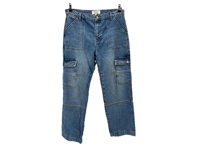 Vaqueros Reformation azules de algodón con bolsillos