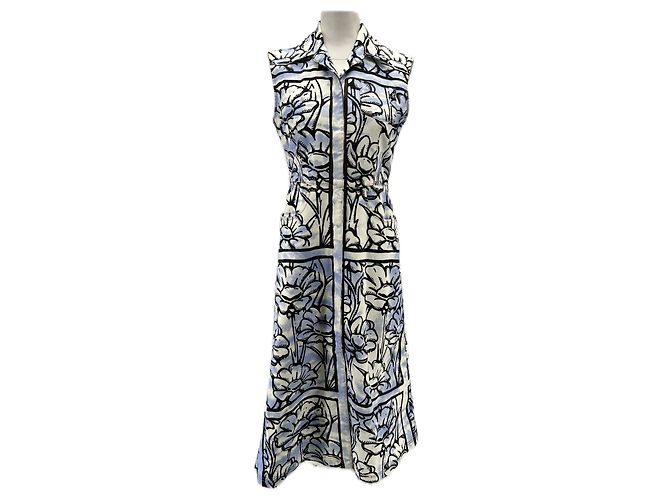 Fendi Denim-Kleid mit Blumenmuster Blau