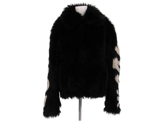 Autre Marque Schwarze Kunstfelljacke
