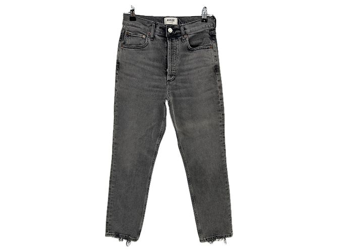 Agolde Jeans gris "Riley Crop"