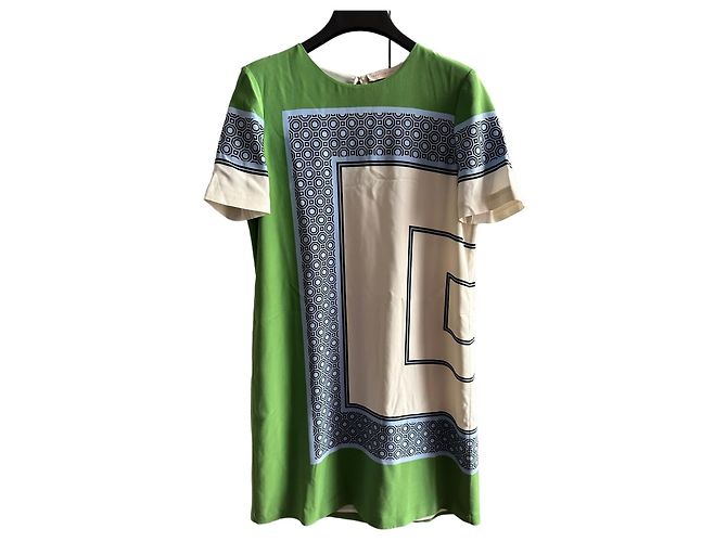 Vestido de crepé de seda estampado Tory Burch Multicolor