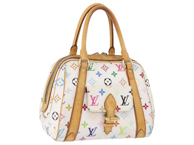 LOUIS VUITTON Handtasche Priscilla Monogramm Multicolor Weiß M40096 LV Auth AMZ317A