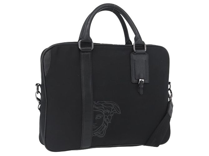 VERSACE Handtasche Nylon 2-in-1 Schwarz Auth bs33839