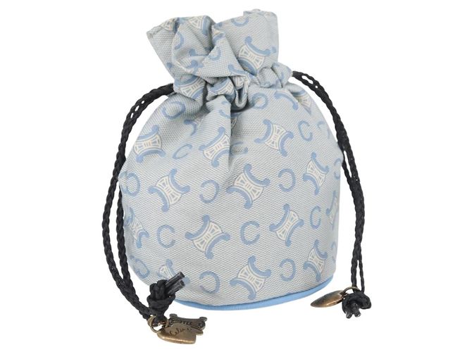 Céline CELINE C Macadam Canvas Tasche Hellblau Auth AMZ028A