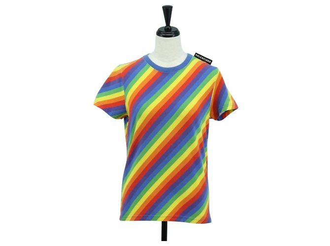 BALENCIAGA T-Shirt aus Baumwolle in Mehrfarben Auth LNZ729V