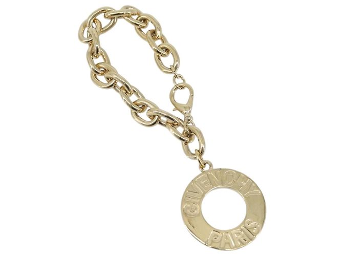 GIVENCHY Key Holder metal Gold Tone Auth BA11586