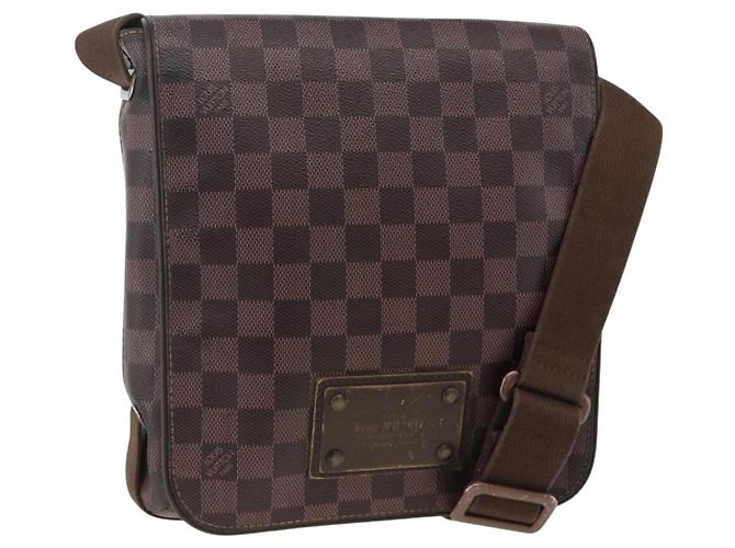 LOUIS VUITTON Borsa a Spalla Brooklyn PM Damier Ebene N51210 LV Auth gh1904