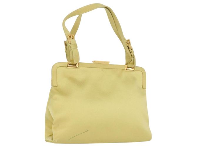 Borsa Tote PRADA Satin Giallo Oro Auth ARZ560 D'oro