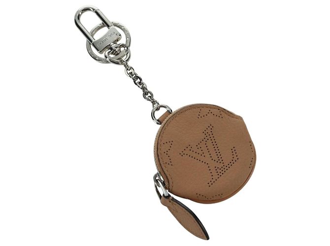 LOUIS VUITTON Mahina Porte Cles Flight Mode Pouch Charm M00542 LV Auth BSZ557M Beige