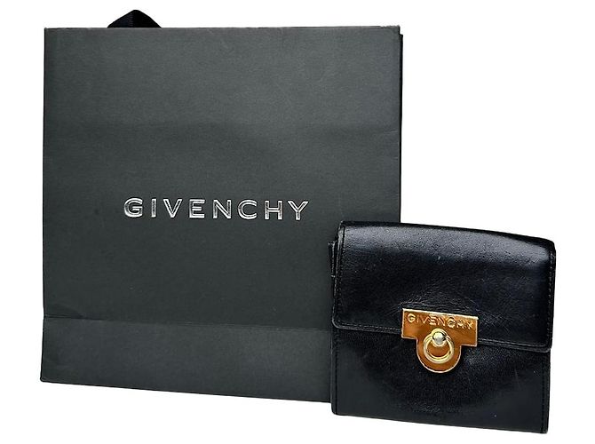 Porta-cartões / Bolsa de couro vintage Givenchy Preta Preto