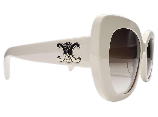 Céline Triomphe Ivory Oval Sunglasses - CL40226U 25F Cream