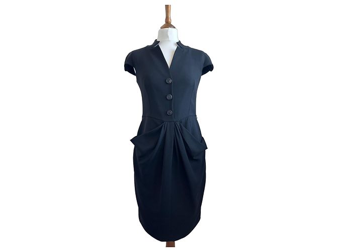 Christian Dior Kleid aus schwarzer Seide