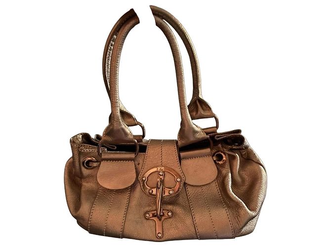 Bolsa Fay em couro dourado