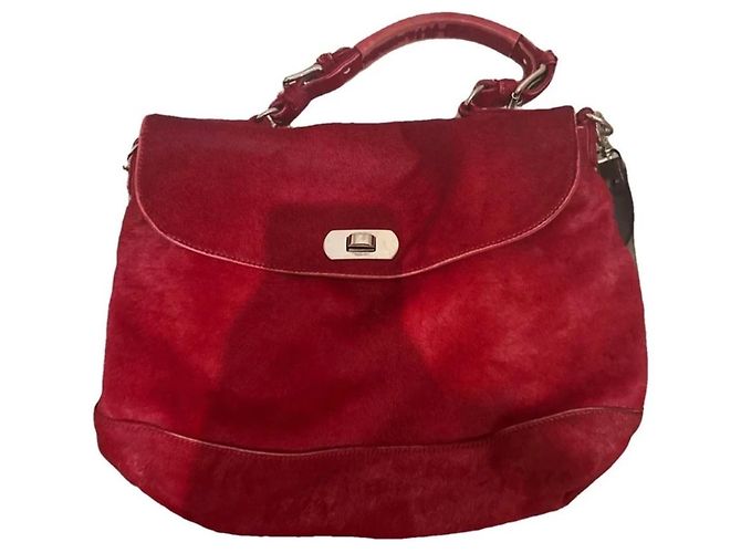 Bolsa tiracolo Marni em couro de bezerro vermelha