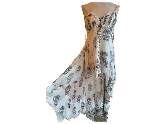 Vestido de seda blanco Philipp Plein