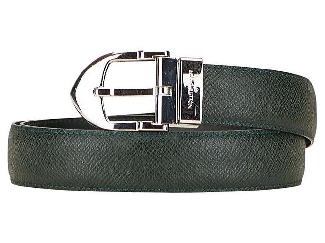 Cinto de couro Taiga Louis Vuitton Sangle Classique Verde