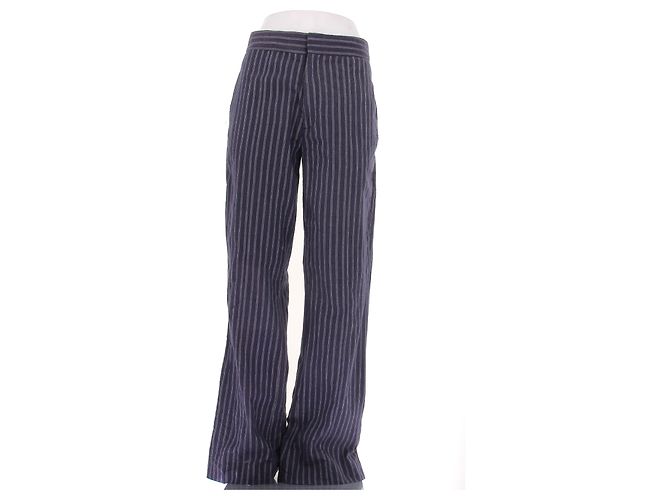 Laurence Bras Marine gestreifte Hose Marineblau