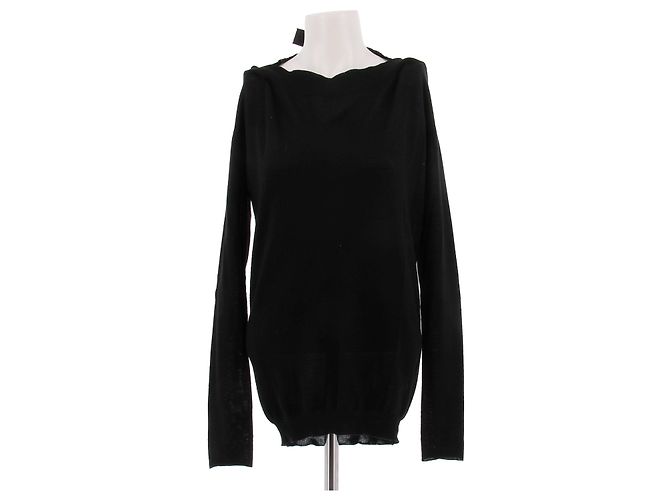 Prada Top nero a maniche lunghe