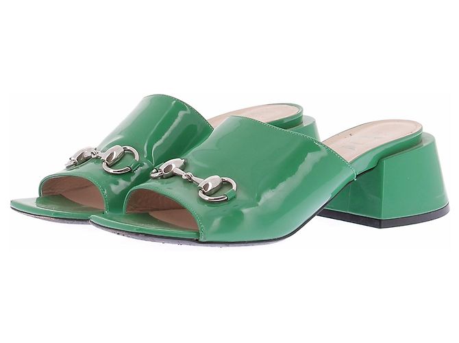 Mules Gucci in pelle verde