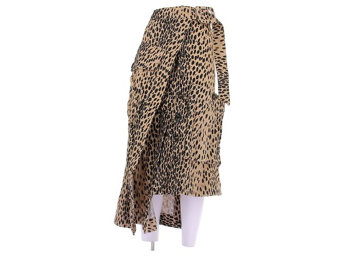 Jacquemus Gonna lunga leopardata "La Collectionneuse" Marrone