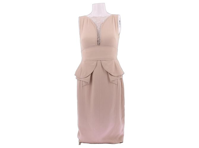 Elie Saab Vestido longo de renda Rosa