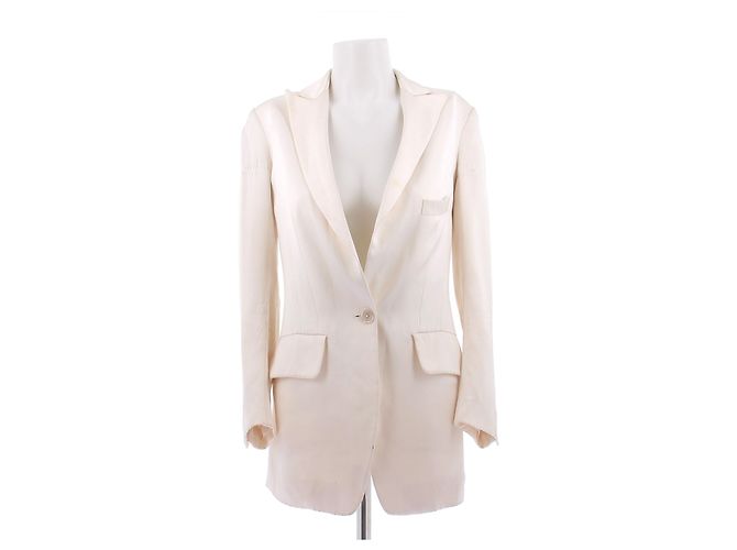 Yves Saint Laurent Satinblazer Weiß 