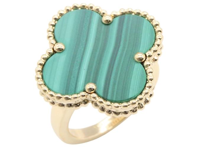 Van Cleef & Arpels Magic Alhambra Malachite Ring Golden Green 