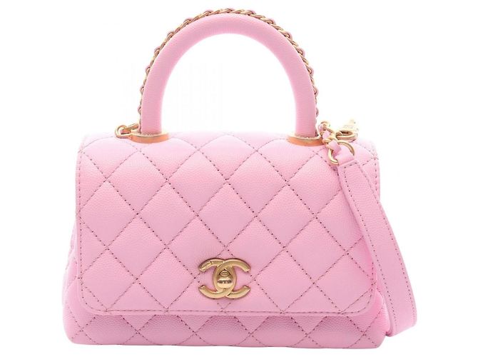 Chanel Coco Handle XXS Bolsa de Mão 2 em 1 Rosa