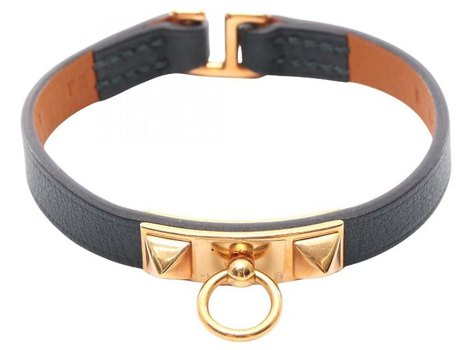Pulseira Charm Micro Rival Hermès Dourado Verde