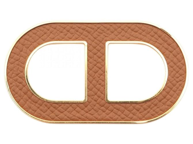 Hermès Hermes Chaine d'Ancre Brooch Brown Golden 