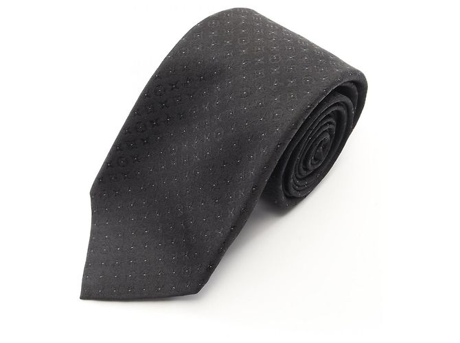 Louis Vuitton Monogram Silk Tie Black