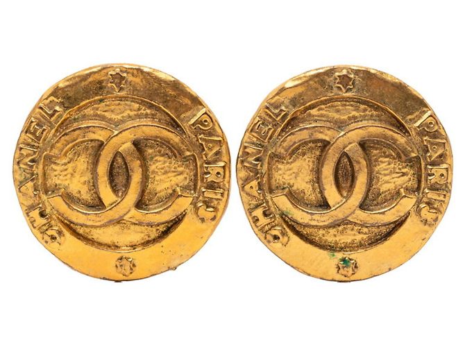Orecchini circolari Vintage Coco Mark di Chanel D'oro