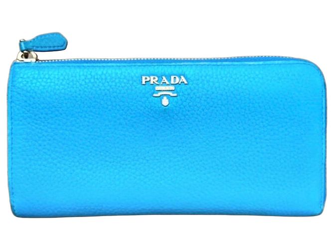 Prada turquoise leather wallet