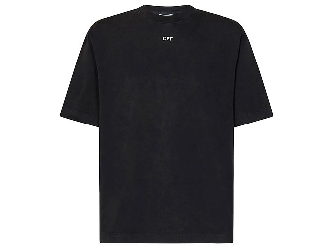 Camiseta Off White S.Matthew con estampado de logo Skate Negro