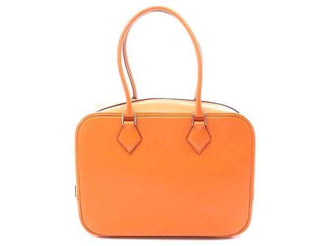Hermès Plume 28 Lederhandtasche orange