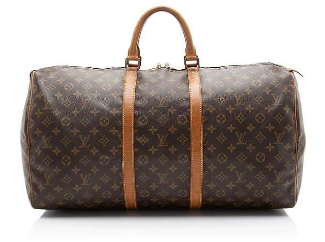Louis Vuitton Vintage Monogramm Canvas Keepall 55 Reisetasche Braun