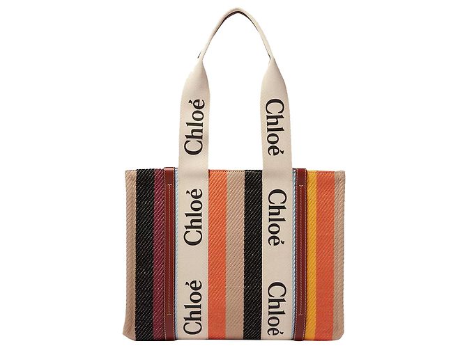Sac cabas moyen Woody de Chloé Marron Beige