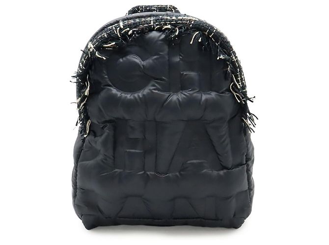 Mochila de Tweed de Nylon Chanel Negro