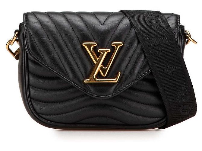 Borsa a spalla in pelle Multi Pochette New Wave di Louis Vuitton Nero