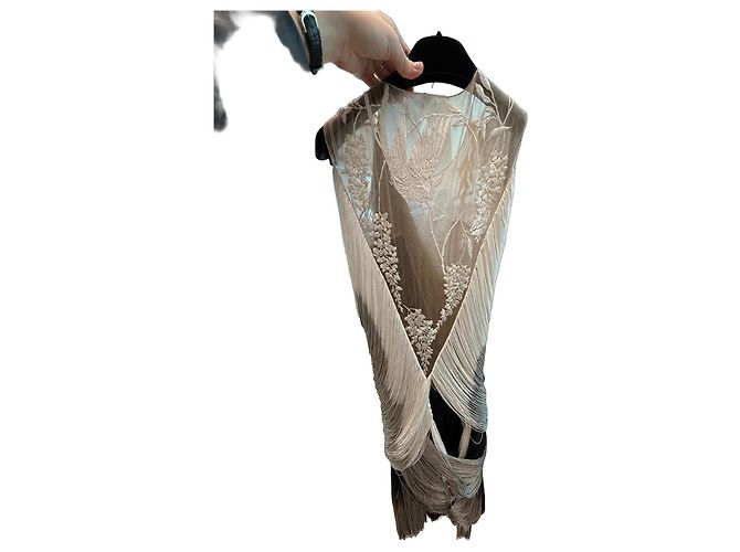 Vestido Alexander McQueen de seda con flecos efecto ombré