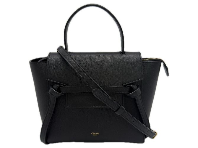 Belt Bag Bolsa Nano Belt Céline preta de couro Preto