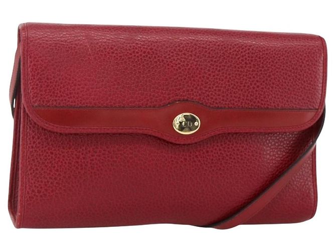 Borsa a Spalla Christian Dior in Pelle Rossa e Oro Auth ka3309 Rosso D'oro