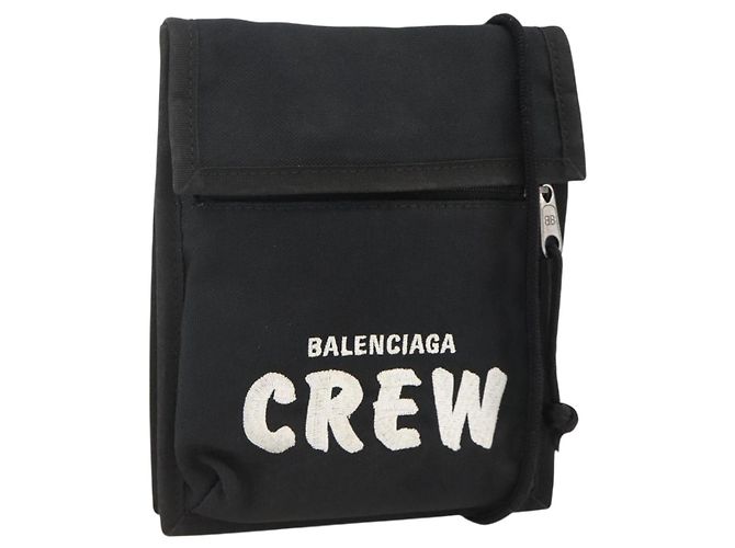Borsa a Spalla BALENCIAGA Nylon Nera 532298 Auth ka3358 Nero